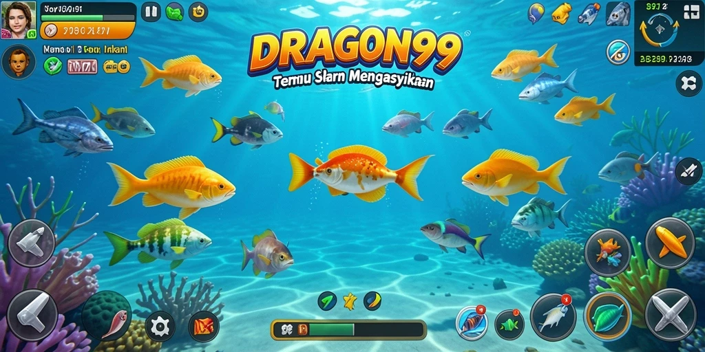 Tampilan seru dari gameplay Tembak Ikan di DRAGON99.