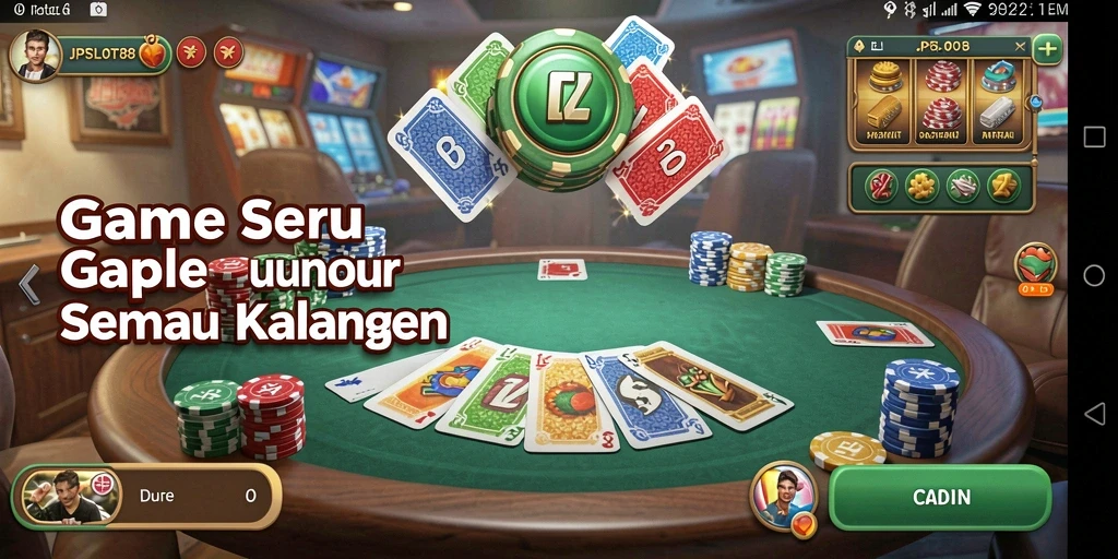 Tampilan gameplay JPSLOT88 yang menampilkan keseruan permainan Gaple.