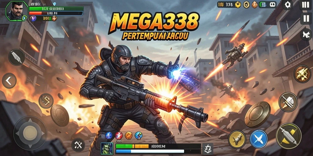 Tampilan aksi seru dalam MEGA338 yang menantang.