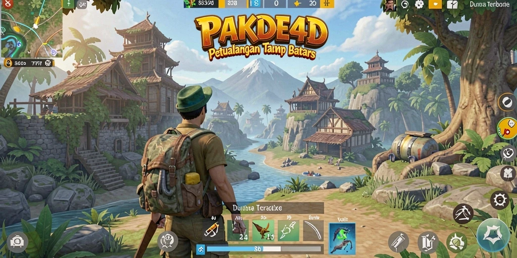 Tampilan gameplay PAKDE4D yang memukau dengan dunia terbuka dan petualangan seru.
