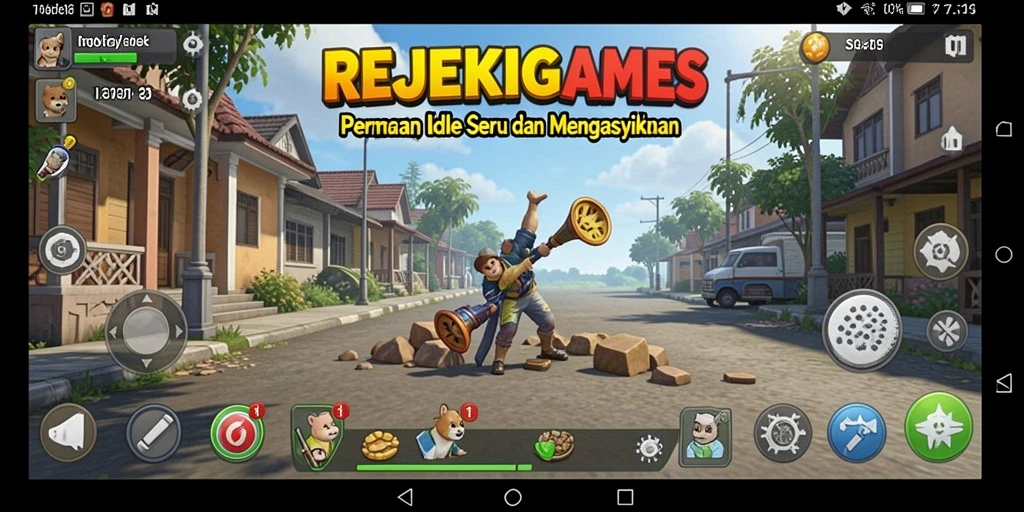 Tampilan gameplay REJEKIGAMES yang menarik dalam genre Idle.