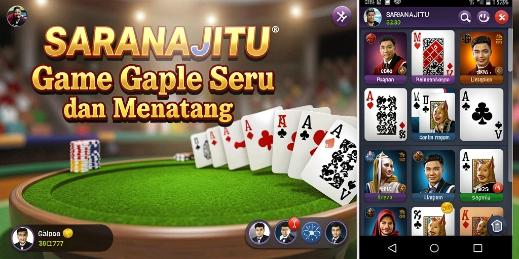 Tampilan gameplay Gaple yang mendebarkan di SARANAJITU.