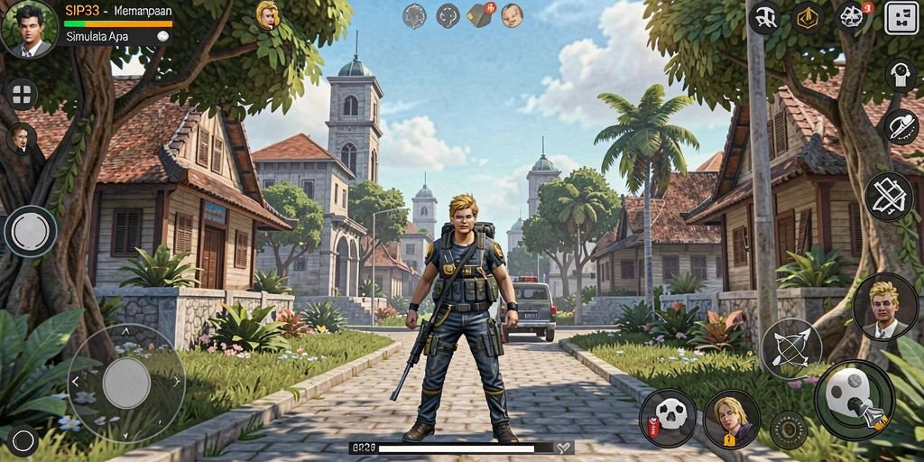 Screenshot SIP33 menunjukkan gameplay seru dan interaktif dalam simulasi.